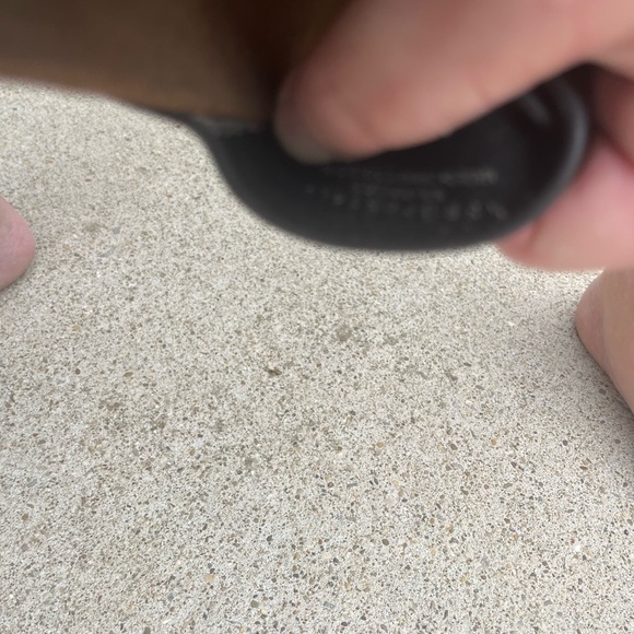 Aeropostale Black Leather Sandals with Brown Footbed - Picture 4 of 5